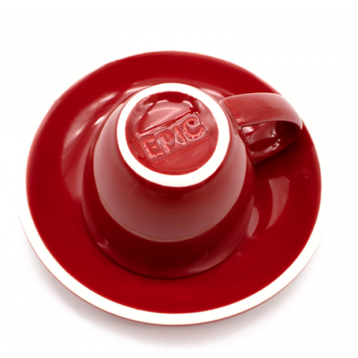 TAZA & PLATO EPIC ESPRESSO ROJO 70ML