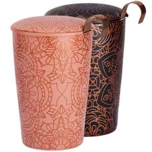 Taza manjula, porcelana 0,35 l. filtro tapa, 2 mod